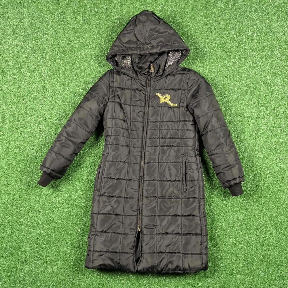 Vintage 2000s y2k Rocawear black long puffer coat